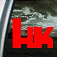 hk heckler and koch red decal: enhance your car or truck with a stylish red window sticker логотип