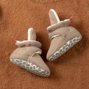img 1 attached to Newborn Baby Boy/Girl Soft Fleece Booties Slippers Socks Non Skid Gripper Crib Shoes - Winter Infant Toddler First Walkers