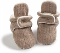 newborn baby boy/girl soft fleece booties slippers socks non skid gripper crib shoes - winter infant toddler first walkers logo
