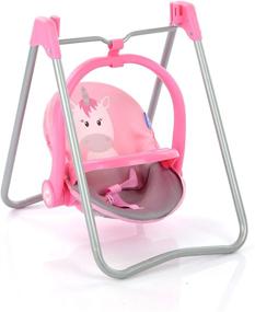 img 3 attached to Hauck Unicorn 3-In-1 Doll Care Set With Swing And High Chair Combo For Multi-Purpose Use