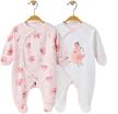 cobroo baby footed sleepers pajamas with built-in mittens 100% cotton baby outfits with floral butterflies print 0-6 months logo