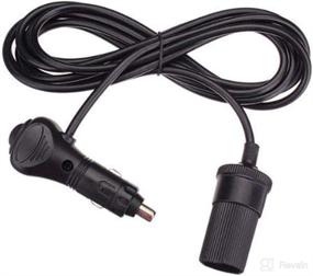 img 1 attached to Ninth-City 12V/24V Car Charger Cable: Cigarette Lighter Extension Cord, Male Plug to Female Socket with 15A Fuse, LED Lights - 5FT/1.5M