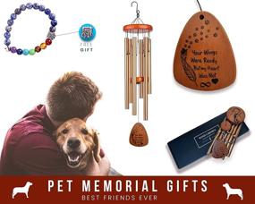 img 1 attached to Pet Memorial Wind Chime with Rainbow Bridge 🌈 Bracelet: A Soothing Sympathy Gift for Loss of Loved One