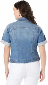 img 2 attached to Plus Size Denim Jacket For Women With Short Sleeves By Roamans