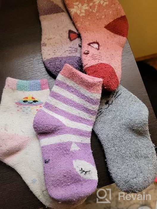img 1 attached to 🧦 Cozy and Snug: BRMINROU Children's Boys Girls Winter Thick Warm Crew Wool Socks - 6 Pairs review by Chris Graves