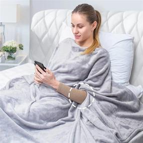 img 4 attached to Elegear Wearable Hug Throw Blanket - Lazy Phone TV Blanket Keep Your Hands Free, Couch/Sofa/Bed Fleece Blanket, Soft Cozy Fuzzy Wrap Blankets Unique Christmas Birthday Gifts For Adult/Kids - 80"X60