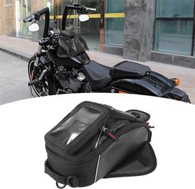 img 3 attached to 🛵 Motoforti Universal Motorcycle Magnetic Tank Tool Bag Fuel Saddlebag: 7 Inch Black Bag with Strap