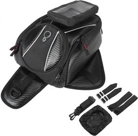 img 4 attached to 🛵 Motoforti Universal Motorcycle Magnetic Tank Tool Bag Fuel Saddlebag: 7 Inch Black Bag with Strap