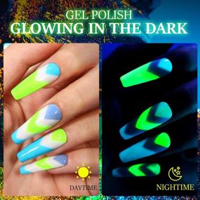 img 3 attached to Glow In The Dark Gel Nail Polish Set - 6 PCS Neon Fluorescent Yellow And Orange Shades For DIY Nail Art Design By TOMICCA
