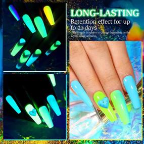 img 1 attached to Glow In The Dark Gel Nail Polish Set - 6 PCS Neon Fluorescent Yellow And Orange Shades For DIY Nail Art Design By TOMICCA