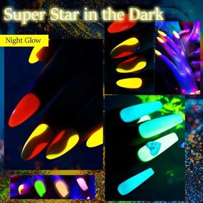 img 2 attached to Glow In The Dark Gel Nail Polish Set - 6 PCS Neon Fluorescent Yellow And Orange Shades For DIY Nail Art Design By TOMICCA