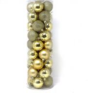 2 inch (5cm) gold christmas ornament balls for xmas tree - allgala 36 pk, 4 style logo