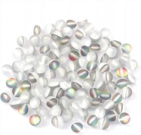 img 2 attached to 8Mm Multicolor-1 Houlife Matte Crystal Glass Beads Mermaid Round Aurora Jewelry Making Crafts DIY, 100Pcs