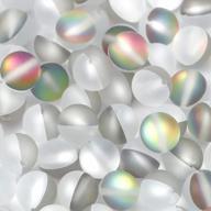 8mm multicolor-1 houlife matte crystal glass beads mermaid round aurora jewelry making crafts diy, 100pcs logo