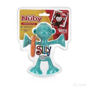 img 1 attached to 🐵 Nuby Silly Monkey Interactive Suction Toy: Aqua Fun with Silicone Ring!