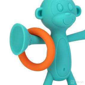 img 3 attached to 🐵 Nuby Silly Monkey Interactive Suction Toy: Aqua Fun with Silicone Ring!