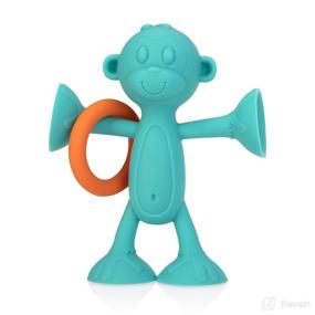 img 4 attached to 🐵 Nuby Silly Monkey Interactive Suction Toy: Aqua Fun with Silicone Ring!