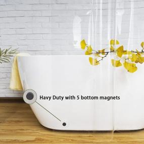 img 2 attached to UFRIDAY 9G EVA Shower Curtain Liner 72X75In Heavy Duty Waterproof Clear With 5 Magnets 12 Grommet Holes Transparent