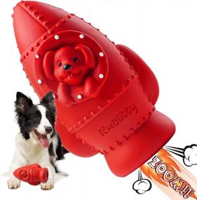 img 4 attached to Indestructible Dog Chew Toys For Aggressive Chewers - Non-Toxic Natural Rubber Toy For Large And Medium Breeds By Rmolitty (Rocket-Red)