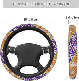 img 1 attached to 🚗 Stylish and Functional 15 Inch Fun Line Car Steering Wheel Cover for Women and Men - Anti-Slip, Sweat Absorbent, and Universally Compatible