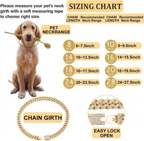img 2 attached to Gold/Silver Cuban Link Dog Collar Metal Chain For Dogs & Cats 8-28 Inches Long Jewelry Pet Accessory