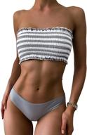 zaful striped smocked strapless swimsuit women's clothing ~ swimsuits & cover ups logo