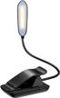 rechargeable 3000k-6500k adjustable color temperature book light - 35 hours reading, 9 models brightness & flexible eye-friendly desk lamp | easy clip on reading light for bed with ac charger & cable logo