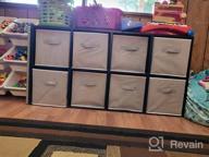 img 1 attached to Organize Your Home With 11-Inch Beige Storage Cubes: Set Of 8 Fabric Collapsible Bins With Dual Handles! review by Durward Carlson