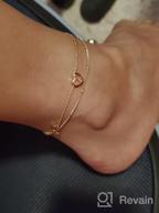 img 1 attached to Turandoss Dainty Heart Initial Bracelets: 14K Gold Filled Personalized Jewelry for Women & Girls review by Danielle Smith