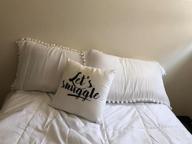 img 1 attached to King Size Pillow Covers With Pom Pom Fringe And Tassel Trim, Set Of 2 In Gray, 20X36 Inches By CAWANFLY review by Matt Williams