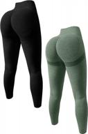 high-waist yoga leggings with tummy control and ruched booty - women's butt lift workout pants set logo