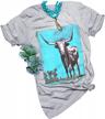 bison printed women's western tee - stylish cowgirl outfit for vintage lovers logo