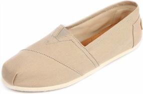 img 4 attached to 🩰 Canvas Slip-on Ballet Flats: Women's Classic Casual Sneakers & Loafers