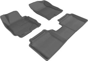 img 4 attached to 😍 3D MAXpider All-Weather Floor Mats for Hyundai Elantra Sedan 2011-2013 / Elantra Coupe 2013 Custom Fit Car Floor Liners, Kagu Series (1st & 2nd Row, Gray) - Enhance Your Hyundai with Premium All-Weather Protection