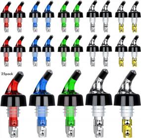 img 4 attached to 25 Pack Automatic Measured 1Oz Liquor Bottle Pourer - Quick Shot Dispenser For Alcohol, Wine, Spirits Home Bar Kitchen Tools