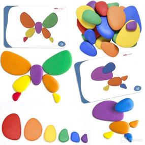 img 4 attached to Rainbow Pebbles: Ultimate Sorting and Stacking Stones Set - Enhance Early Math Skills with 20 Engaging Activity Cards