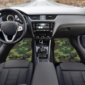 img 2 attached to 🚗 LedBack Army Green Camo Print Carpet Car Floor Mats: Universal Fit for Sedan, SUVs, Truck or Vans - All Weather Protection (Set of 4pcs)