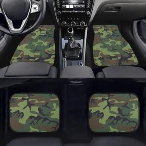 img 3 attached to 🚗 LedBack Army Green Camo Print Carpet Car Floor Mats: Universal Fit for Sedan, SUVs, Truck or Vans - All Weather Protection (Set of 4pcs)