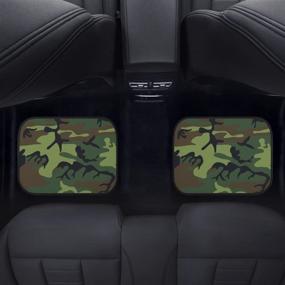 img 1 attached to 🚗 LedBack Army Green Camo Print Carpet Car Floor Mats: Universal Fit for Sedan, SUVs, Truck or Vans - All Weather Protection (Set of 4pcs)