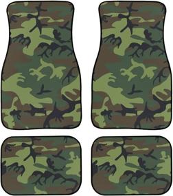 img 4 attached to 🚗 LedBack Army Green Camo Print Carpet Car Floor Mats: Universal Fit for Sedan, SUVs, Truck or Vans - All Weather Protection (Set of 4pcs)