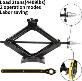 img 3 attached to 🔧 LEAD BRAND Scissor Jack: Labor-Saving Design, 2.0 Tons Capacity, Thickened Steel Plate - Ideal for Cars and SUVs, Compatible with Electric Drill