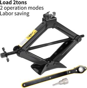 img 4 attached to 🔧 LEAD BRAND Scissor Jack: Labor-Saving Design, 2.0 Tons Capacity, Thickened Steel Plate - Ideal for Cars and SUVs, Compatible with Electric Drill