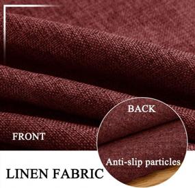 img 1 attached to Naturoom Linen Fabric Sofa Cushion Couch Covers, Sofa Furniture Protector Slipcover With Elastic Bottom, Soft Non-Slip Non-Wrinkle Non-Sticky Suitable For Chair Settee Seat Loveseat（Burgundy，Chair）