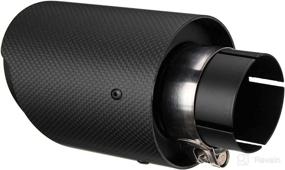 img 1 attached to 🔥 Vechkom 2.5" Inlet 63mm Exhaust Tips – Stainless Steel and Glossy Carbon Fiber Car Exhaust Tip, 3.5" Outlet (Matte Black)