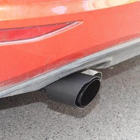 img 2 attached to 🔥 Vechkom 2.5" Inlet 63mm Exhaust Tips – Stainless Steel and Glossy Carbon Fiber Car Exhaust Tip, 3.5" Outlet (Matte Black)