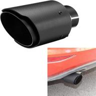 🔥 vechkom 2.5" inlet 63mm exhaust tips – stainless steel and glossy carbon fiber car exhaust tip, 3.5" outlet (matte black) logo