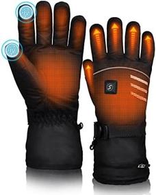 img 4 attached to Stay Warm And Connected: BRIGENIUS Heated Gloves With 3 Heating Levels And Touchscreen