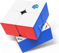 leap into speedcubing with gan 251 m: stickerless, magnetic 2x2 mini cube with 63 magnets, frosted surface and primary internal design for beginner puzzle enthusiasts logo