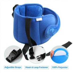 img 1 attached to Say Goodbye To Car Seat Discomfort With KAKIBLIN Adjustable Toddler Head Support Band In Blue
