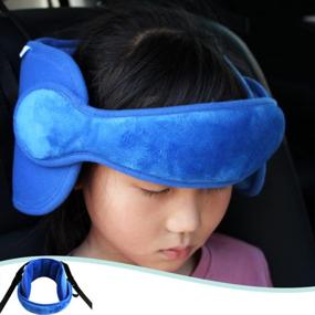 img 3 attached to Say Goodbye To Car Seat Discomfort With KAKIBLIN Adjustable Toddler Head Support Band In Blue
